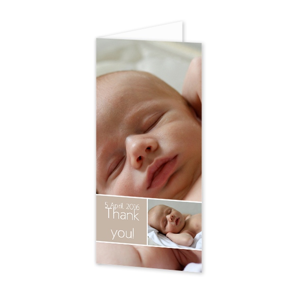 Gevouwen wenskaart pano staand 9,3 x 19,6 cm