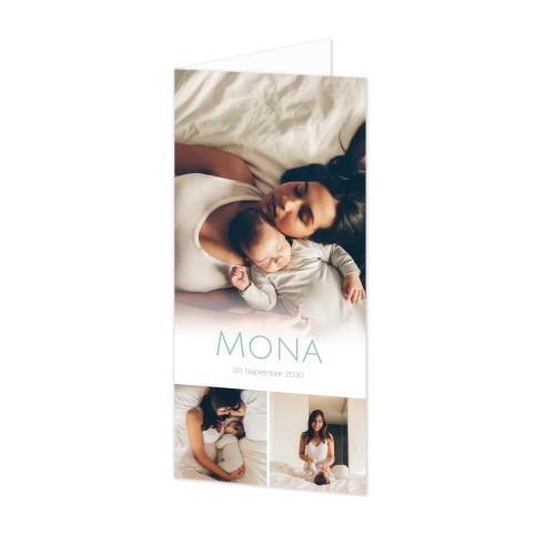 Gevouwen Kaart Panorama staand 9,3 x 19,6 cm