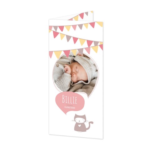 Gevouwen wenskaart pano staand 9,3 x 19,6 cm