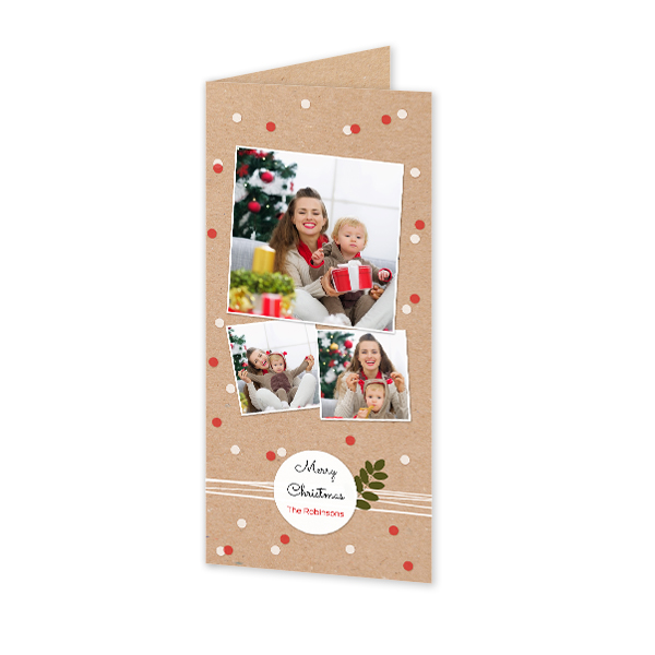 Gevouwen wenskaart pano staand 9,3 x 19,6 cm