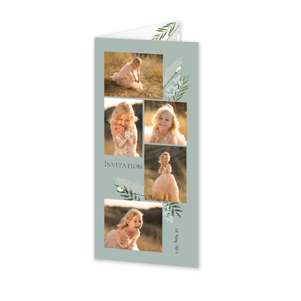 Gevouwen Kaart Panorama staand 9,3 x 19,6 cm