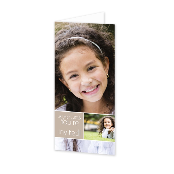 Gevouwen wenskaart pano staand 9,3 x 19,6 cm