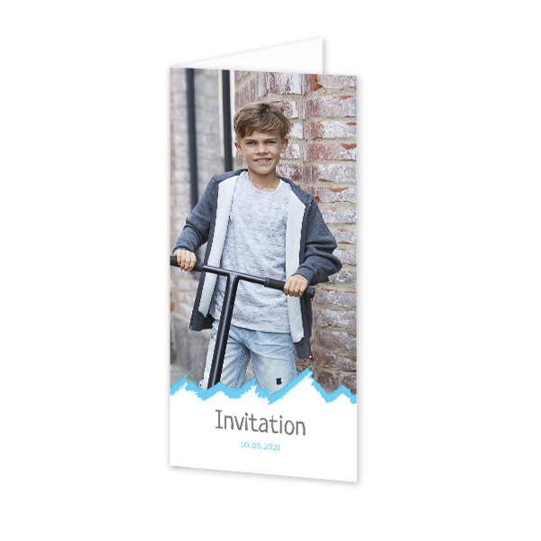 Gevouwen wenskaart pano staand 9,3 x 19,6 cm