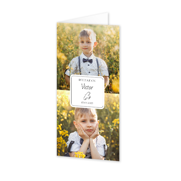 Gevouwen wenskaart pano staand 9,3 x 19,6 cm