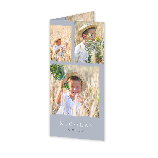 Faire-part 2 volets Pano portrait 9,3 x 19,6 cm