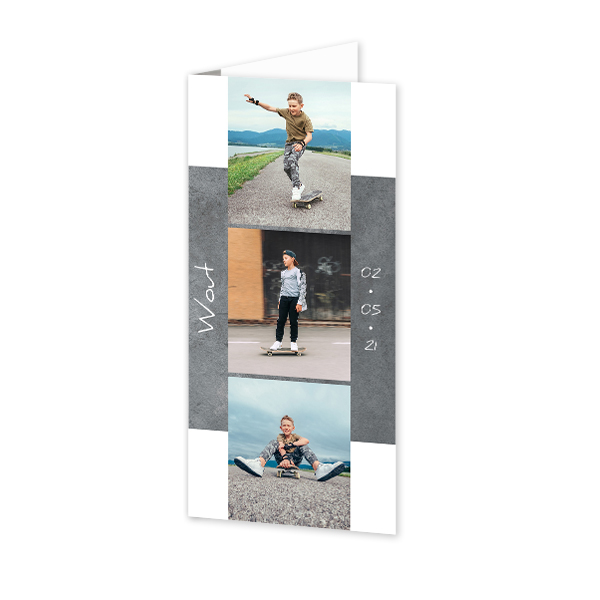 Falt-Grusskarte Pano Hochformat 9,3 x 19,6 cm