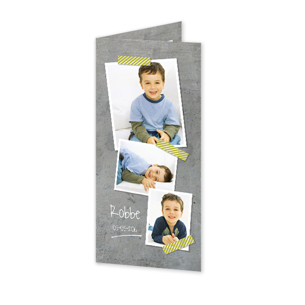 Gevouwen wenskaart pano staand 9,3 x 19,6 cm