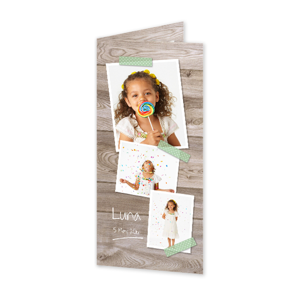 Faire-part 2 volets Pano portrait 9,3 x 19,6 cm