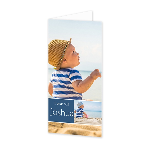 Gevouwen wenskaart pano staand 9,3 x 19,6 cm