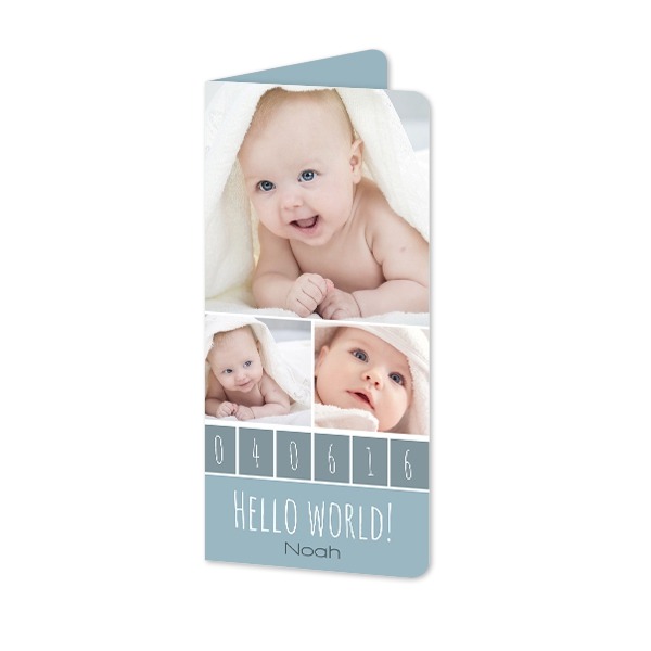 Gevouwen Kaart Panorama staand met ronde hoeken 9,3 x 19,6 cm