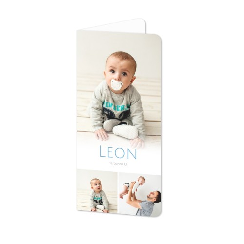 Faire-part 2 volets Pano portrait coins arrondis 9,3 x 19,6 cm