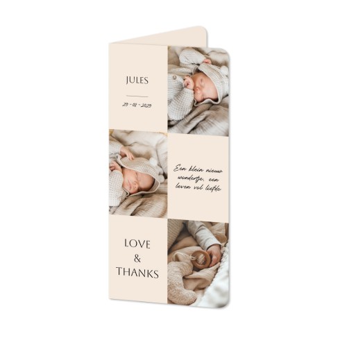 Gevouwen Kaart Panorama staand met ronde hoeken 9,3 x 19,6 cm