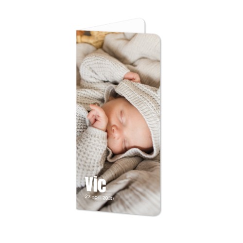 Faire-part 2 volets Pano portrait coins arrondis 9,3 x 19,6 cm