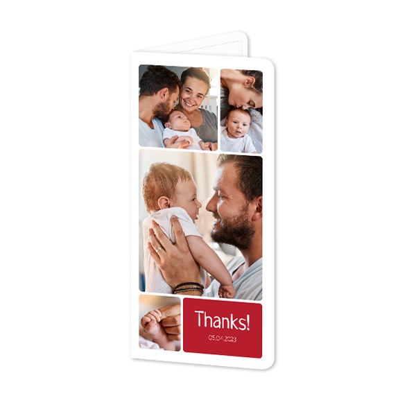 Folded Card Panoramic portrait rounded corners 9,3 x 19,6 cm