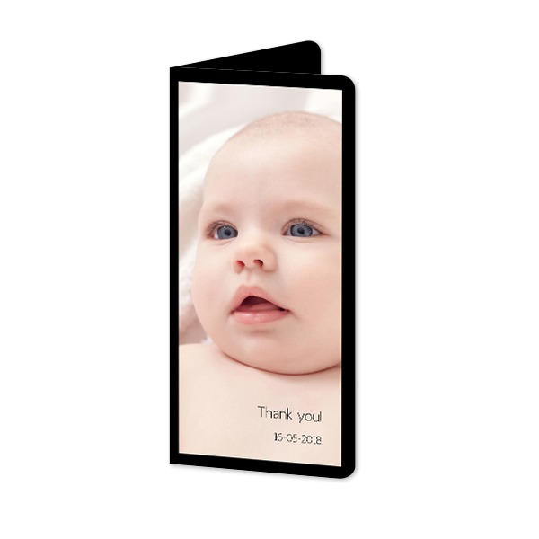 Faire-part 2 volets Pano portrait coins arrondis 9,3 x 19,6 cm