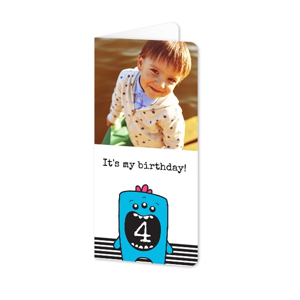 Folded Card Panoramic portrait rounded corners 9,3 x 19,6 cm