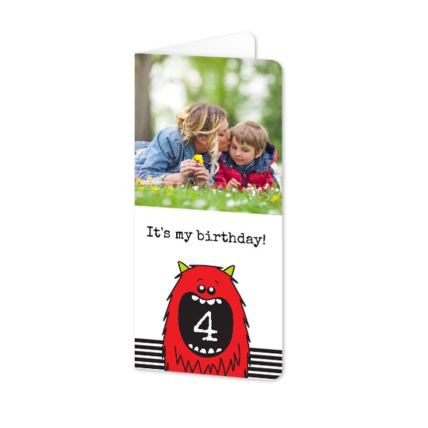 Folded Card Panoramic portrait rounded corners 9,3 x 19,6 cm