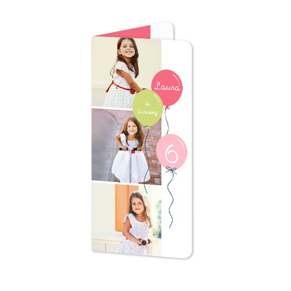 Faire-part 2 volets Pano portrait coins arrondis 9,3 x 19,6 cm