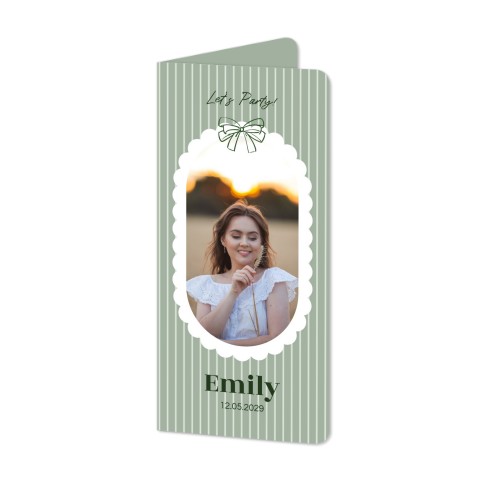 Faire-part 2 volets Pano portrait coins arrondis 9,3 x 19,6 cm