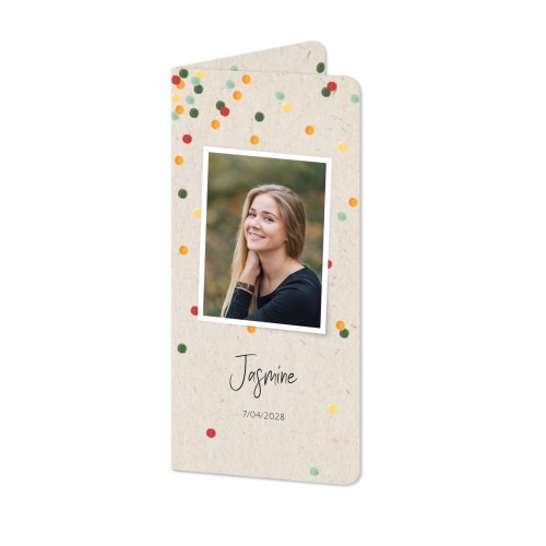 Faire-part 2 volets Pano portrait coins arrondis 9,3 x 19,6 cm