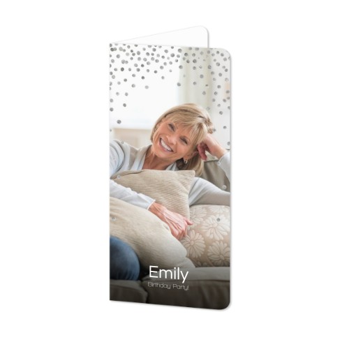 Faire-part 2 volets Pano portrait coins arrondis 9,3 x 19,6 cm