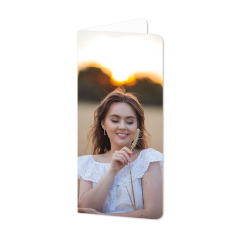 Faire-part 2 volets Pano portrait coins arrondis 9,3 x 19,6 cm