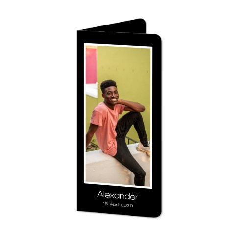 Faire-part 2 volets Pano portrait coins arrondis 9,3 x 19,6 cm