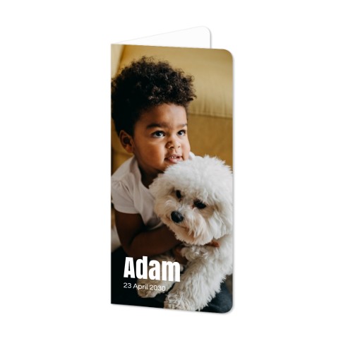 Faire-part 2 volets Pano portrait coins arrondis 9,3 x 19,6 cm