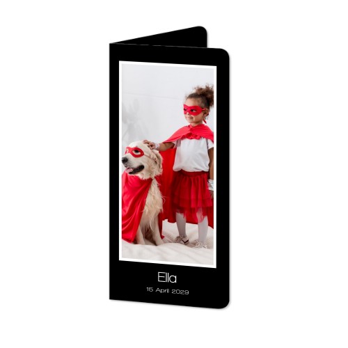 Foldede Fotokort Pano portræt runde hjørner 9,3 x 19,6 cm