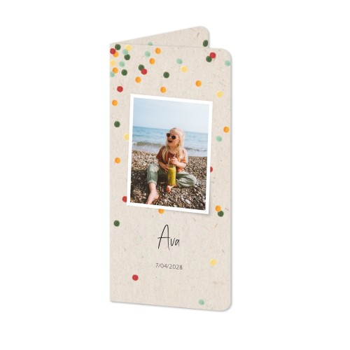 Faire-part 2 volets Pano portrait coins arrondis 9,3 x 19,6 cm