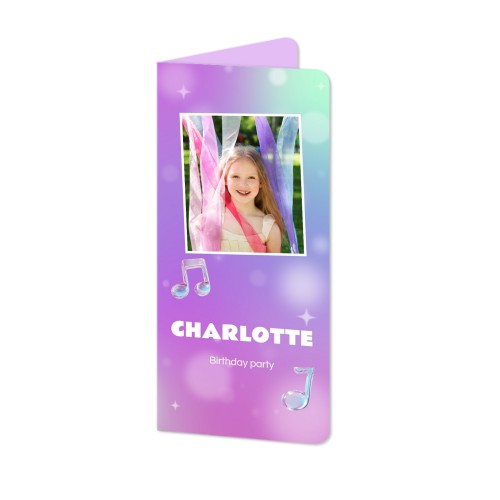 Faire-part 2 volets Pano portrait coins arrondis 9,3 x 19,6 cm