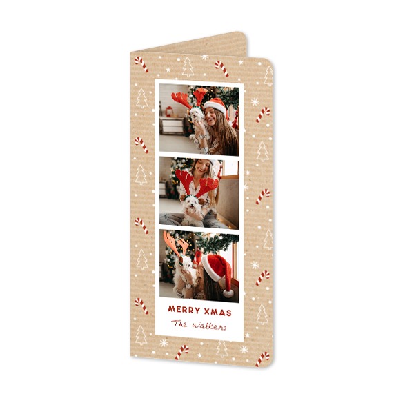Folded Card Panoramic portrait rounded corners 9,3 x 19,6 cm
