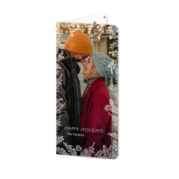 Faire-part 2 volets Pano portrait coins arrondis 9,3 x 19,6 cm