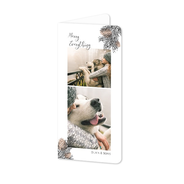 Folded Card Panoramic portrait rounded corners 9,3 x 19,6 cm