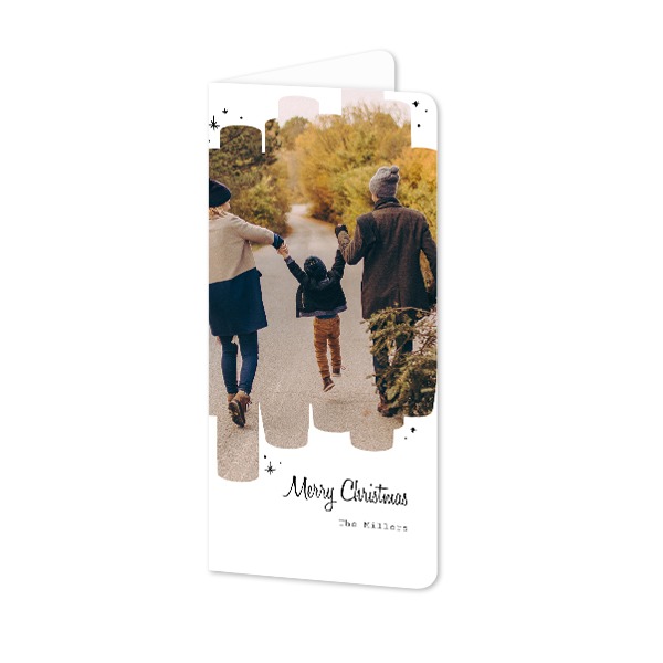 Doble Fotokort Pano stående runde hjørner 9,3 x 19,6 cm