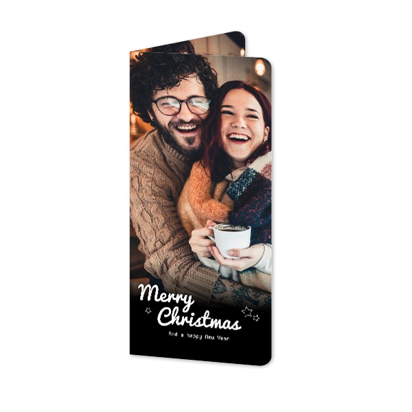 Faire-part 2 volets Pano portrait coins arrondis 9,3 x 19,6 cm