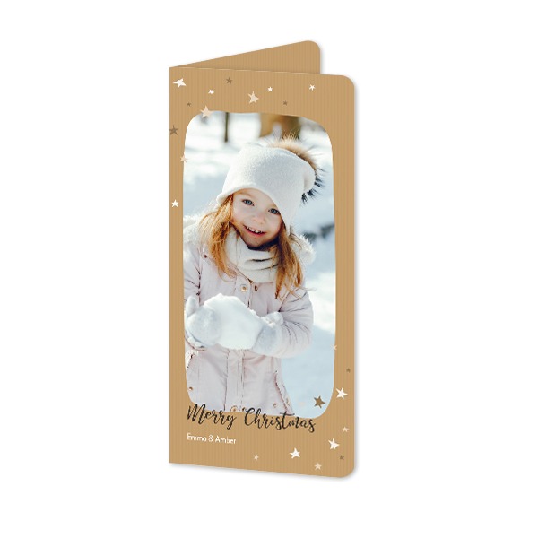 Gevouwen Kaart Panorama staand met ronde hoeken 9,3 x 19,6 cm Gevouwen Kaart Panorama staand met ronde hoeken 9,3 x 19,6 cm