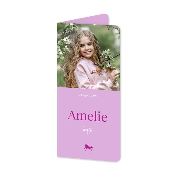 Faire-part 2 volets Pano portrait coins arrondis 9,3 x 19,6 cm