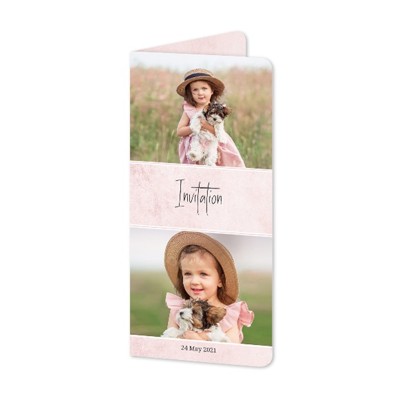 Folded Card Panoramic portrait rounded corners 9,3 x 19,6 cm