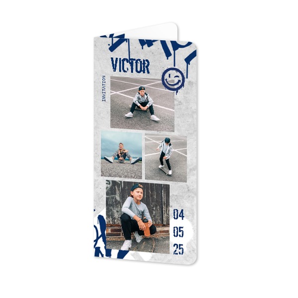 Foldede Fotokort Pano portræt runde hjørner 9,3 x 19,6 cm