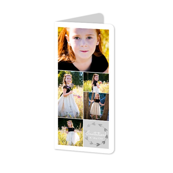 Faire-part 2 volets Pano portrait coins arrondis 9,3 x 19,6 cm