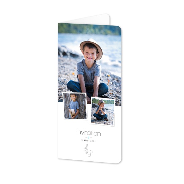 Foldede Fotokort Pano portræt runde hjørner 9,3 x 19,6 cm