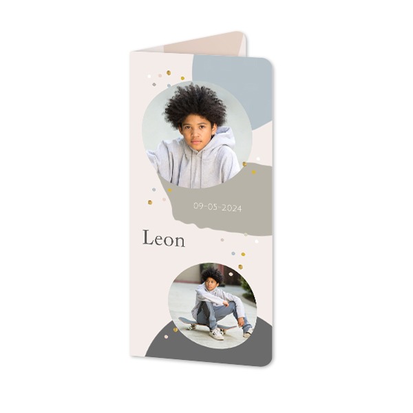 Faire-part 2 volets Pano portrait coins arrondis 9,3 x 19,6 cm