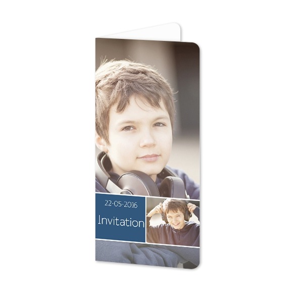 Faire-part 2 volets Pano portrait coins arrondis 9,3 x 19,6 cm