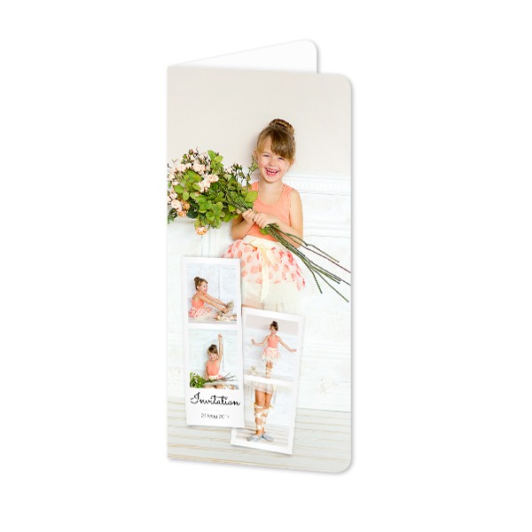 Folded Card Panoramic portrait rounded corners 9,3 x 19,6 cm