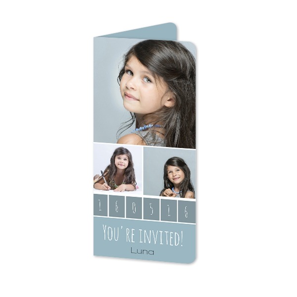 Faire-part 2 volets Pano portrait coins arrondis 9,3 x 19,6 cm