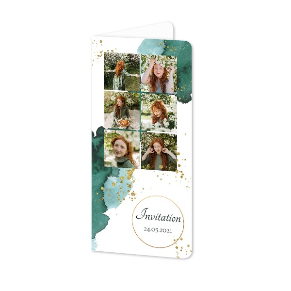 Faire-part 2 volets Pano portrait coins arrondis 9,3 x 19,6 cm