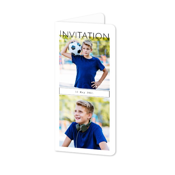 Folded Card Panoramic portrait rounded corners 9,3 x 19,6 cm