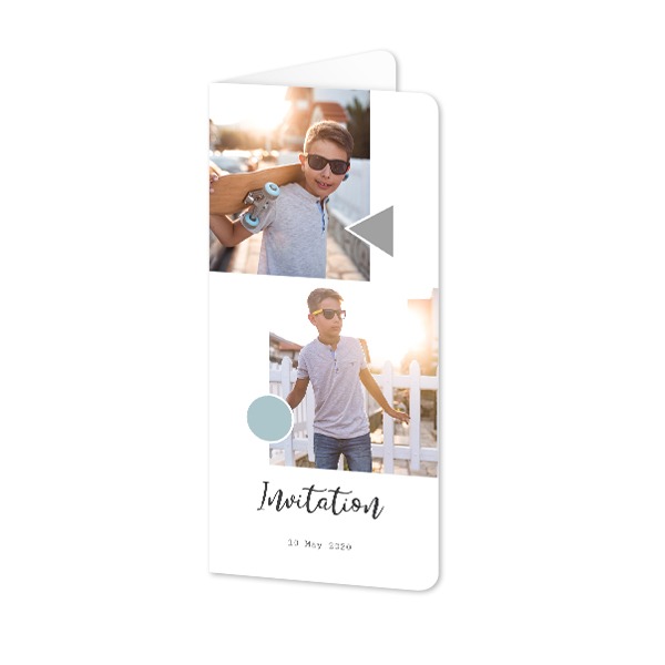 Folded Card Panoramic portrait rounded corners 9,3 x 19,6 cm