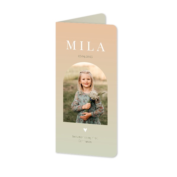 Faire-part 2 volets Pano portrait coins arrondis 9,3 x 19,6 cm